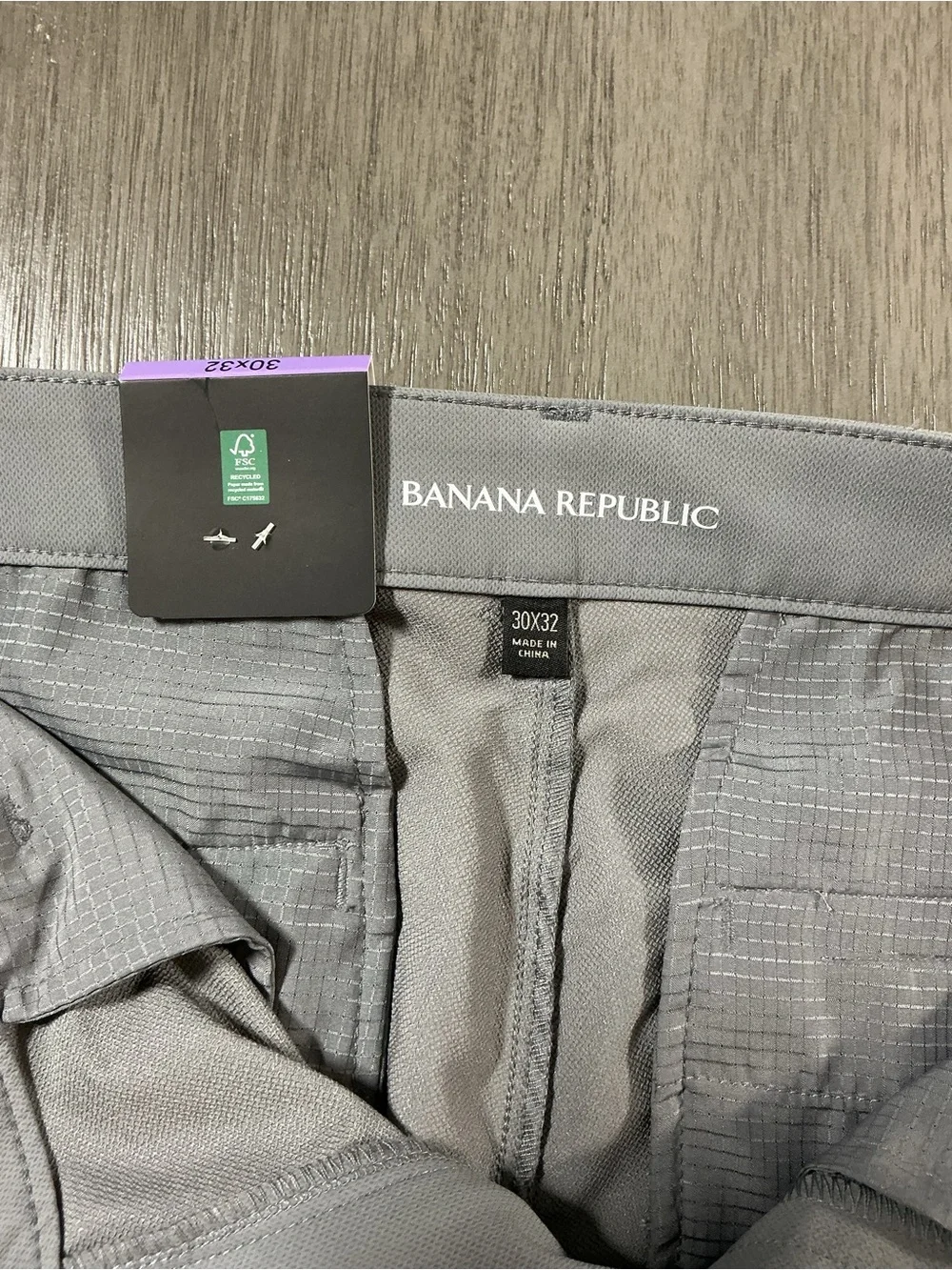 NWT Banana Republic Men’s Performance Flat Front Tech Gray Pants 30x32